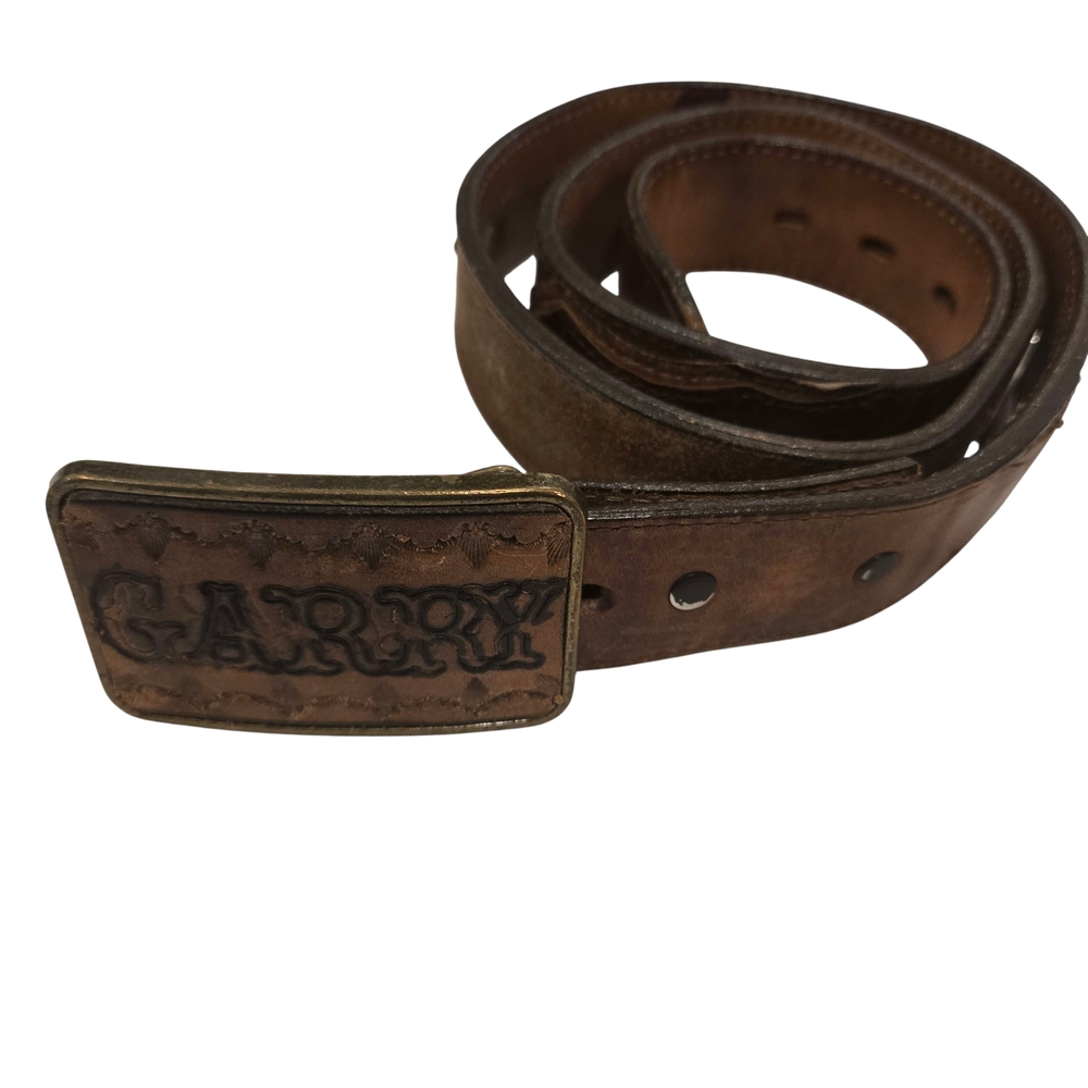 Nocona Tan Leather Belt with Silver Accents